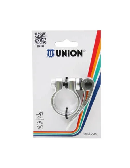Union zadelpenklem met snelspanner 31.8 zilver
