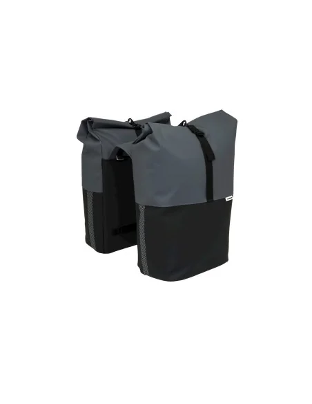 New Looxs fietstas dubbel Nyborg donkergrijs/zwart 34L