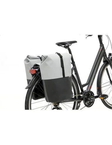 New Looxs fietstas dubbel Nyborg lichtgrijs/zwart 34L