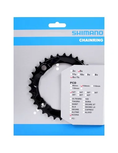Shimano kettingblad 32t FC-M361 zwart