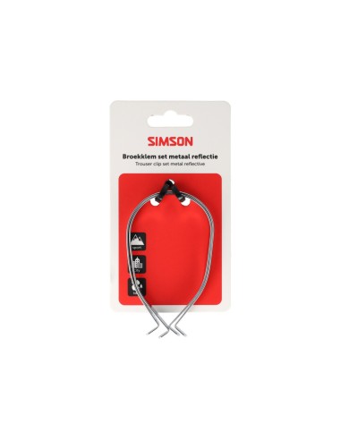 Simson broekklemmen metaal met reflectie