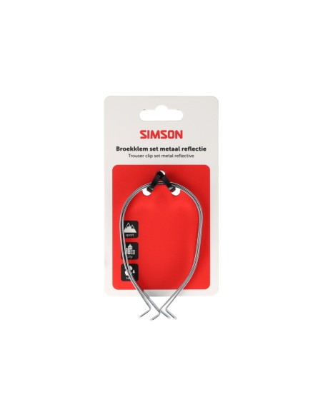 Simson broekklemmen metaal met reflectie