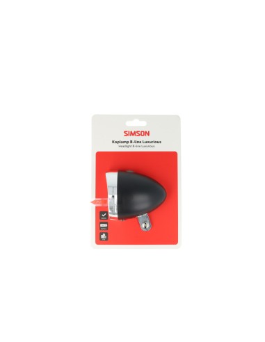 Simson koplamp Classic Luxurious batterij 30 lux zwart