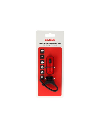 Simson USB-C LED lamp Pocket rood