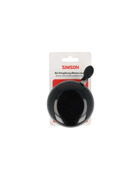 Simson bel Ding Dong Large zwart 80mm