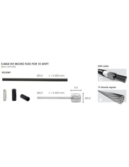 Elvedes schakel kabelkit Micro flex 3.2mm
