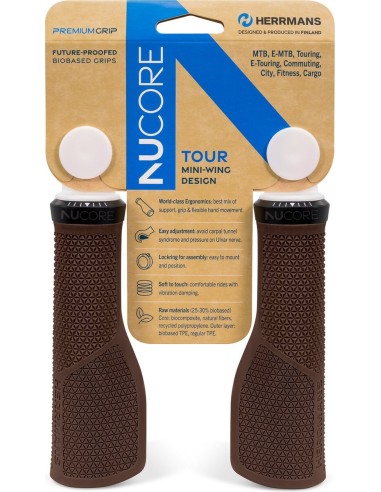 Herrmans handvatten Nucore Grip tour peak 130mm bruin