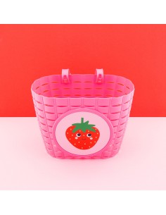 Widek fietsmandje Explorer Happy Strawberry roze
