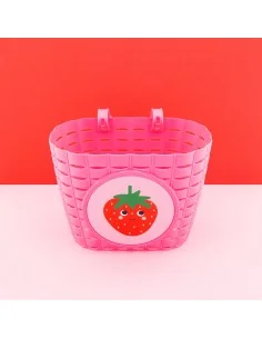 Widek fietsmandje Explorer Happy Strawberry roze
