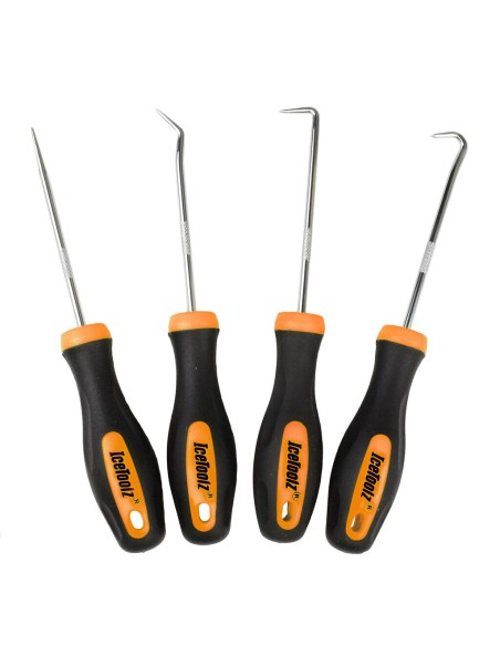 IceToolz haak set, recht, 45gr, 90gr, gebogen, 4-delig