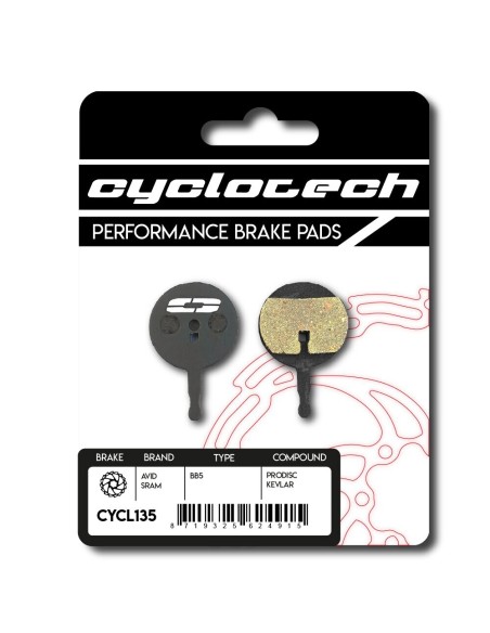 Cyclotech schijfremblok Prodisc Kevlar Avid BB5