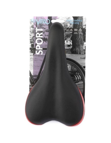 Velo zadel Plush Sport VL-3011 zwart/rood