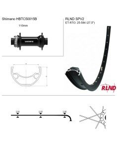 Roland voorwiel 27.5 SPV2 zwart Shimano TC50015B zw spk