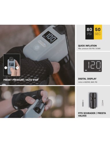 Topeak pomp accucompressor minicompressor E-booster digital