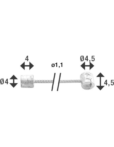 Elvedes schakel binnenkabel 2 nippels 4x4 en 4.5x4.5 6400