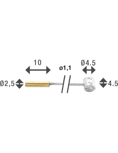 Elvedes schakel binnenkabel SA 2 nippels 2.5x10 en 4.5x4.5