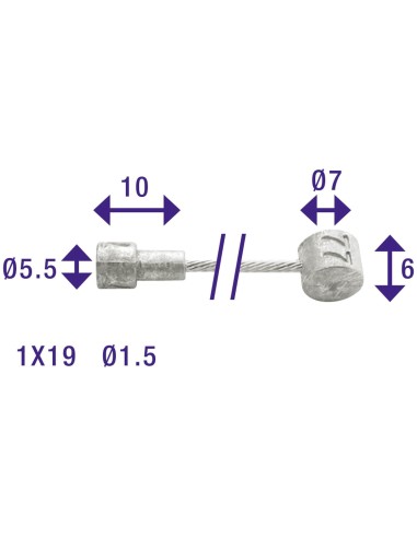 Elvedes rem binnenkabel rvs 49dr 2 nippels ton 7x6 peer 5.5