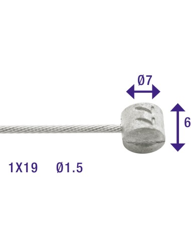 Elvedes rem binnenkabel nippel 7x6
