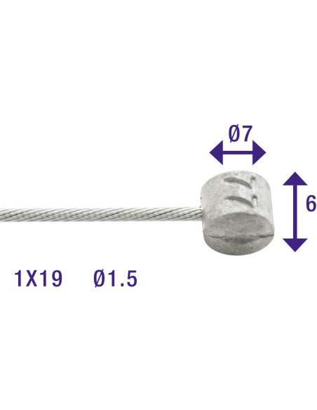 Elvedes rem binnenkabel nippel 7x6