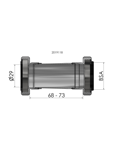 Elvedes trapas adapter BSA Sram Dub Race/MTB
