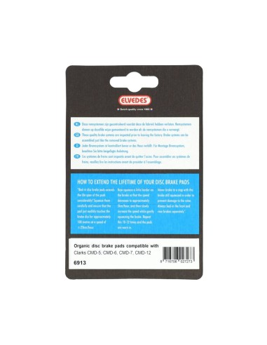 Elvedes schijfremblok Clarks CMD-5, 6, 7,12 organic