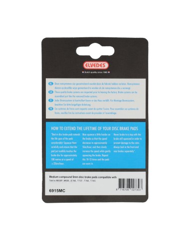 Elvedes schijfremblok 5mm Tektro Q13RS metallic carbon