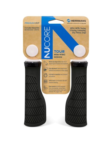 Herrmans handvatten Nucore Grip tour wave 130mm zwart
