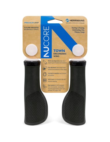 Herrmans handvatten Nucore Grip town peak 130mm zwart