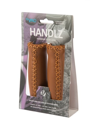Velo handvatten leer 127mm licht bruin