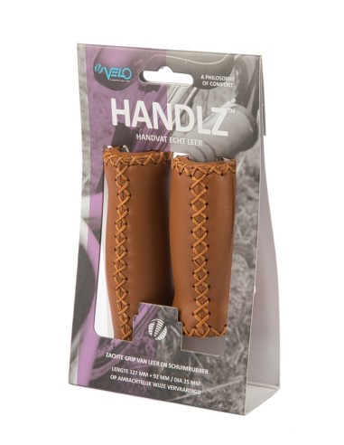 Velo handvatten leer 92/127mm licht bruin