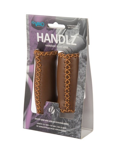 Velo handvatten leer 92/127mm donker bruin