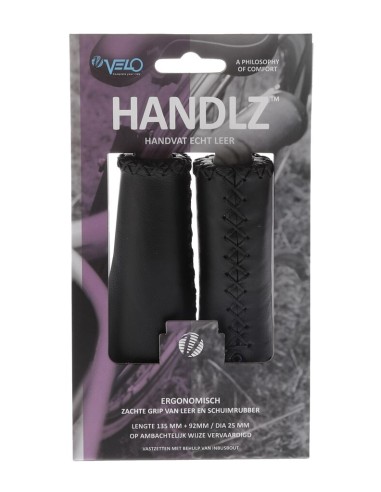 Velo handvatten leer ergo 92/135mm zwart