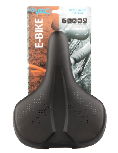 Velo zadel E-bike Comfort met handgreep zwart