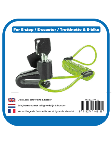 PRO-mounts e-step schijfremslot met kabel