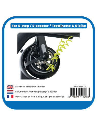 PRO-mounts e-step schijfremslot met kabel