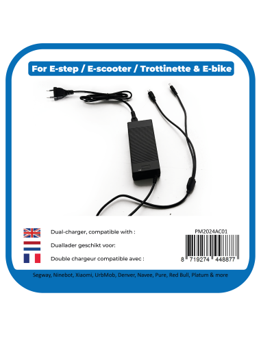 PRO-mounts dual lader 42 volt lader voor 36v step