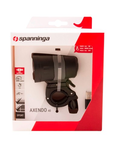 Spanninga koplamp Axendo 40 usb zwart