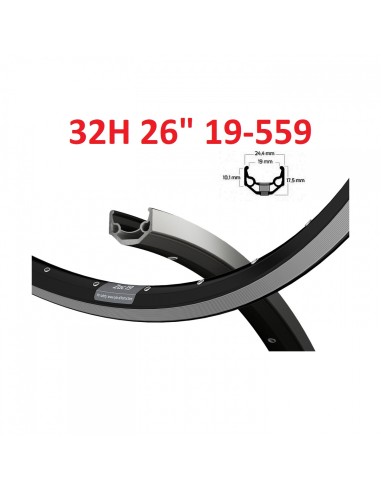 Ryde velg 26 ZAC19 32/14 zwart CNC