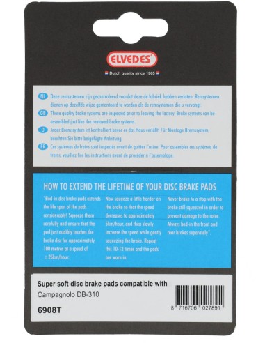 Elvedes schijfremblok Campagnolo super soft