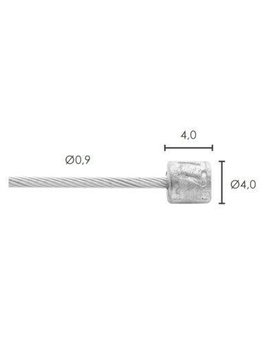 Elvedes schakel binnenkabels rvs 0.9mm nippel 4x4 doos (50)