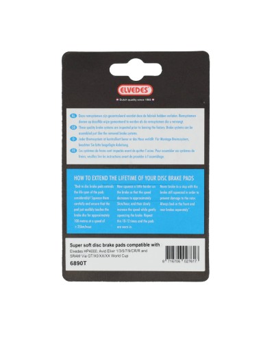 Elvedes schijfremblok Avid XX/X0/Elixir super soft