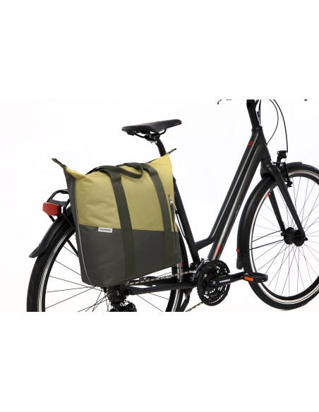 New Looxs fietstas enkel shopper Kota Oslo olive/yellow 24L