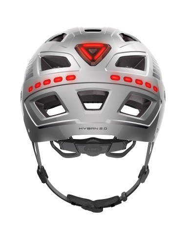 Abus helm Hyban 2.0 LED signal silver M 52-58cm