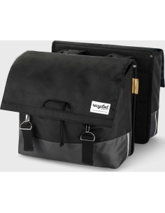 Urban Proof fietstas dubbel recycled zwart grijs 40L