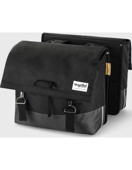 Urban Proof fietstas dubbel recycled zwart grijs 40L