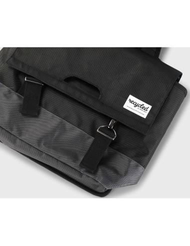 Urban Proof fietstas dubbel recycled zwart grijs 40L