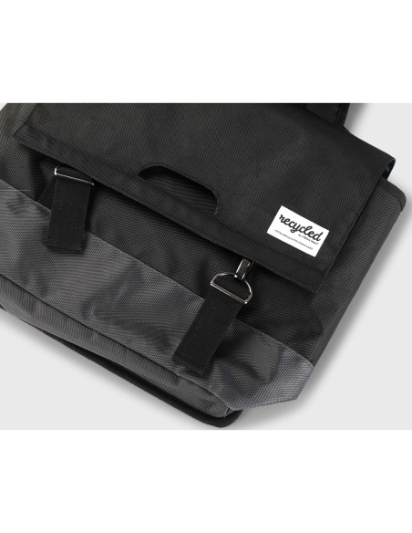 Urban Proof fietstas dubbel recycled zwart grijs 40L