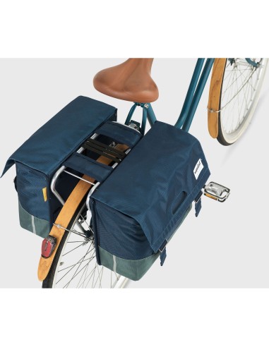 Urban Proof fietstas dubbel recycled blauw groen 40L