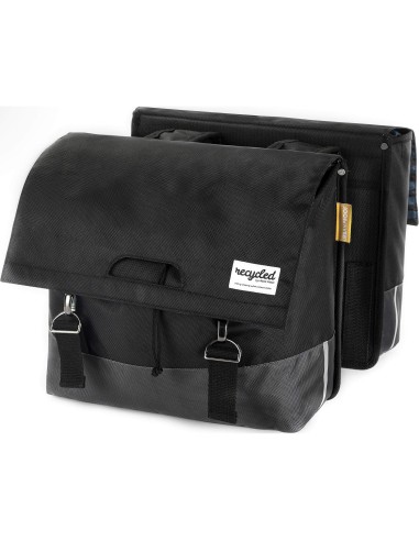 Urban Proof fietstas dubbel recycled zwart grijs 55L