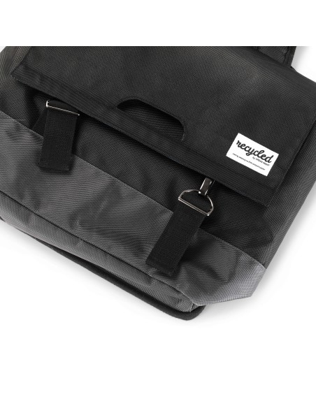 Urban Proof fietstas dubbel recycled zwart grijs 55L